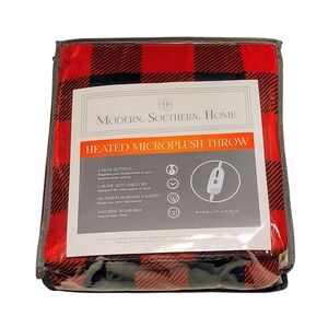 Modern. Southern.‎ Home. Red Heated Microplush Throw